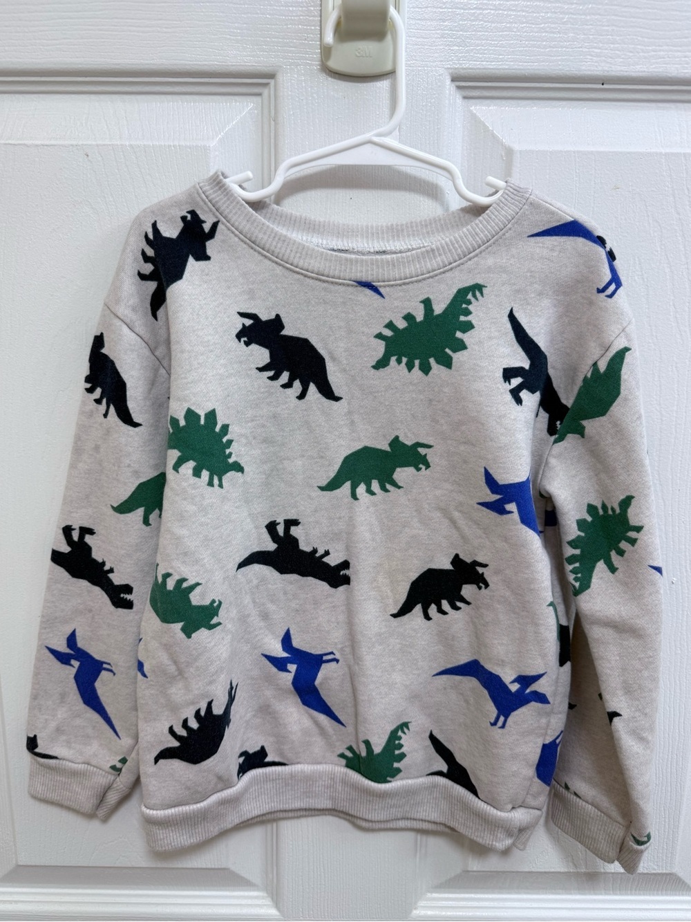 Garanimals Crewneck Sweatshirt Gray with Green & Blue Dinosaur, Size 5T